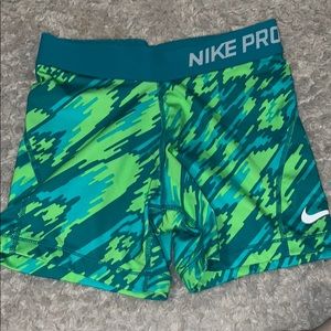 Green and blue girls Nike pro short